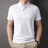 Camiseta masculina de manga curta de meia-idade 2024 nova camisa POIO casual de verão 100 camiseta masculina fina de algodão