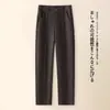 Calça reta slim fit para mulheres, espessa e quente para outono e inverno, novo estilo 2026, cintura alta, afina a silhueta e valoriza o corpo, estilo cigarrete