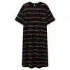 [Algodón Puro] Nuevo Estilo 2026 Bata de Noche para Mujer, Vestido Delgado de Manga Corta de Verano, Rayas, Se Puede Usar Afuera, Ropa Casual para el Hogar