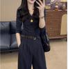 Diseño Estilo Coreano, Camiseta de Manga Larga con Cuello en V, Moderna y Sencilla para Mujer, Otoño e Invierno 2025, Top Básico Adelgazante Super Bonito