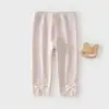 Pantalones para Niña Primavera y Otoño Estilo Nuevo Leggings para Bebé Niña Pantalones Largos para Niños Lazo Dulce Pantalones de Canalé Versátiles