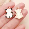 Brincos de Panda de Desenho Animado Esmaltados em Liga de Zinco Chaveiro Pingentes de Animais Charms Pulseira DIY Acessórios de Joias Materiais
