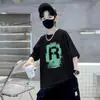Ropa para niños, camiseta de manga corta para niños, algodón, dibujos animados, estilo urbano, verano, nueva camiseta de media manga para bebés, para niños de talla mediana y grande.