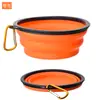 Tigela Dobrável para Cães e Gatos de TPE para Viagem ao Ar Livre, Copo Tigela Portátil para Cães Pequenos, Cachorro Teddy, Tigela de Comida para Cachorro