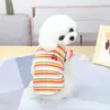Roupas para Cachorro Verão Estilo Fino Cachorro Pequeno Vestido Princesa com Alças para Bichon Frise e Gatos, Bordado Listrado de 24 Cores com Desenho de Cereja
