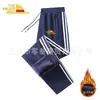 Pantalones Deportivos Casuales de Moda para Hombre con Cordón y Tres Rayas Más Vendidos Pantalones Rectos Gruesos de Forro Polar Cálidos de Invierno