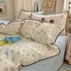 Juego de ropa de cama de algodón de dibujos animados de cuatro piezas, nueva funda nórdica con borde de algodón 100%, juego de tres piezas para cama de dormitorio de estudiante 4