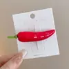 Grampo de Cabelo Divertido Simulação Pimenta Vermelha Presilha Lateral para Franja Lateral Presilha Lateral Presilha de Um Caractere Grampo Vermelho da Internet Presilha de Bico de Pato Acessório de Cabeça