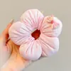 Scrunchie de Renda com Flor e Fita para Cabelo Infantil 2025 Novo Estilo Prendedor de Coque para Meninas Acessório de Cabelo Elástico para Bebês