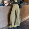 Calça de trabalho estilo americano para mulheres, nova coleção outono 2026, cintura alta, modelagem solta, afina a silhueta, casual, calça pantalona para baixinhas