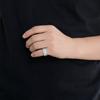 Anillo de circonita cúbica en forma de T con doble fila de estilo hip hop transfronterizo, personalidad simple, anillo ligero de lujo a la moda para hombres y mujeres, accesorios de hip hop