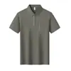 Camisa Polo de Verano para Hombre, Tela Plisada Pequeña, Secado Rápido, Sin Costuras, Nylon Spandex, Manga Corta, Transpirable, Fábrica de Ropa para Hombre Sin Costuras