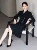Vestido Traje Negro de Alta Gama para Mujer Primavera 2025 Nuevo Estilo Hepburn de Moda Elegante Ropa Profesional Falda Sirena