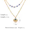 Nuevo Conjunto de Joyería: Collar, Pendientes, Cadena Personalizada de Acero Inoxidable, Colgante Ojo Turco, Aretes, Joyería