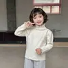 You Hua 2026 Otoño Nuevo Suéter de Punto Base para Niñas de Cuello Semi-Alto con Pedrería Ajustado Mangas Abullonadas 68797