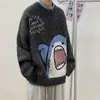 Casal Francês Usa Design de Nicho Roupas de Outono Desenho Animado Estilo Preguiçoso Fofo Suéter Pulôver Feminino Solto Outono e Inverno Roupa Externa