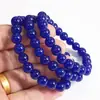 Atacado de fábrica pulseira de lápis-lazúli 8mm partículas de contas redondas cristal azul oceano pulseira de contas pulseira