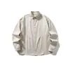 Ropa para Hombre Beijie 2026 Otoño Nueva Llegada Camisa de Manga Larga con Botones Ocultos para Hombre Color Sólido Camisa de Trabajo Conjunto de Pareja Chaqueta