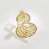 Nuevo Estilo Popular Broche de Perla con Forma de Calabaza con Incrustaciones Doradas y Nácar Blanco, Broche Simple Versátil y de Moda