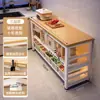 Estante de Almacenamiento para Cocina, Mesa Multifuncional de Piso de Múltiples Niveles, Banco de Trabajo para Cortar Verduras, Horno de Microondas, Estante para Ollas, Gabinete Lateral