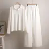 Moda Nova 2025 Amazon Tiktok Transfronteiriço Europeu e Americano Outono e Inverno Conjunto de Duas Peças Calça Larga com Gola Polo Pulôver