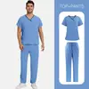 Amazon Ropa de Manga Corta para Lavado de Manos en Quirófano Tops para Mujer Camiseta Corta Ropa de Trabajo Enfermera Cirujano Bata de Aislamiento Ropa de Trabajo