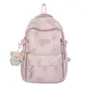 Nova Mochila de Urso de Grande Capacidade para Aluno do Ensino Médio Bolsa Escolar Menina ins Alta Aparência Moda Casual Mochila Leve