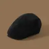 Gorra Simple Versátil Estilo Coreano para Mujer Otoño e Invierno Adelgazante Boina Invertida Moda Retro