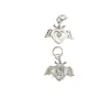 Alta Retención de Color Incrustado con Circonio Oro de 14 Quilates Corazón Alas Mariposa Colgante Pequeño DIY Pulsera de Cristal Cadena para Colgar Teléfono Móvil Accesorios