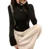 Camiseta interior clásica de manga larga para mujer, capa base ajustada, nueva colección otoño/invierno 2026, camiseta de hombro normal