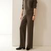 Calça de Lã Cashmere Nova de Inverno 2025 para Mulheres Usarem Fora, Calça Casual Reta de Malha Solta de Cintura Alta