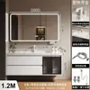 Apartamento pequeño de 45 cm de profundidad, ancho, lavabo de cerámica de losa de roca sin juntas, mueble tocador para lavabo de baño