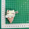 Procesamiento Personalizado - Broche de Gato con Cono de Helado de Dibujos Animados Relleno de Algodón, Broche para Bolso, Pasador, Ropa, Sombreros, Zapatos, Calcetines, Accesorios y Materiales