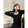 Atacado Estilo Coreano Gola Redonda Grande Retrô Elegante Slim Fit Versátil Suéter de Malha para Usar por Baixo Top Interno Feminino Isn Trbottomy