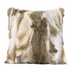 Gato toque estilo moderno de lujo ligero sofá de sala de estar almohada de pelo de conejo Rex almohada para ventana salediza de dormitorio gris verde rosa