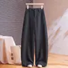 Calça comprida casual retrô, calça pantalona em formato de banana, 2026 cintura alta, perna larga, perna curva, novas calças casuais femininas para primavera e outono