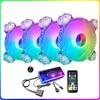 Ventilador RGB Coolmoon Crystal Diamond para Computadora de 12 cm, Círculo de Luz de Diamante Symphony ARGB, Ventilador ARGB para Gabinete de 6 Pines