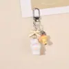 Lindo Llavero de Peluche de Hongo Conejo Colgante de Accesorio de Aleación Encanto para Mochila de Pareja Llavero de Corazón Dulce