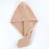 Venta Gorro Secador de Pelo de Coral Fleece de Secado Rápido para Mujer Gorro de Baño Color Sólido Envoltura para el Cabello Largo Regalo Al por Mayor Alto Valor