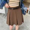 Fotos reales, precios reales~ Falda plisada de diseño de nicho elegante para mujer, falda corta de otoño de talla grande de cintura alta que cubre las caderas