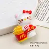 Acessórios de Resina DIY Desenho Animado, Batatas Fritas 3D, Presilhas de Cabelo Cola de Creme de Gatinho, Pingentes de Chaveiro, Acessórios Atacado