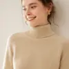 Suéter Feminino de Tricô Cashmere com Gola Alta e Manga Raglan Elegante para Trabalho Casual Simples Solto Manga Longa Top Básico