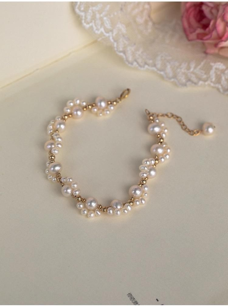 手工编织猫爪天然淡水珍珠手链女轻奢小众高级感甜美网