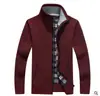 Novo Cardigã Masculino Casual de Lã para o Inverno Manga Longa Moda Malha Urbana Gola Alta Malha Cardigã Masculino