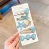 Pinzas florales para el pelo estilo coreano para mujer, pinzas laterales elegantes y exquisitas, pasadores de lazo lindos, pasadores de colores al por mayor