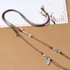 Cadena de cuello de jade tejida a mano, delgada de 2 mm, ajustable, joyería hecha a mano, venta al por mayor