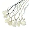 Colgante de Chalcedonia Blanca Tipo Hielo Melón de la Suerte y Frijol de la Suerte, Ágata Blanca Natural Gato Kt y Oso Jade Joyería al por Mayor Suministro en Vivo