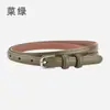 Cinturón Fino de Cuero Genuino Estilo Coreano para Mujer, Hebilla de Pin de Piel de Vaca, Cinturón Fino de Cuero Estilo Hong Kong Vintage para Mujer, Venta al por Mayor de Fábrica