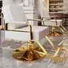 Silla de Salón Reclinable con Altura Ajustable para Cortes de Cabello, Giratoria y Adecuada para Teñido de Cabello, Hecha de Acero Inoxidable