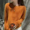 Nuevo suéter de estilo minimalista para otoño e invierno, de corte relajado, holgado y versátil, con efecto adelgazante, fabricado por un fabricante especializado en tejidos de punto de mezcla de lana